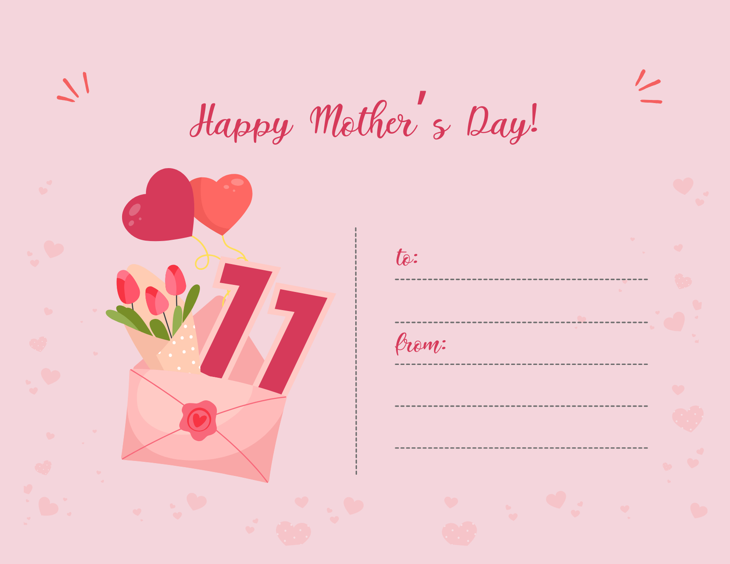 Happy Mother's Day Greeting Card I Love You Mom
