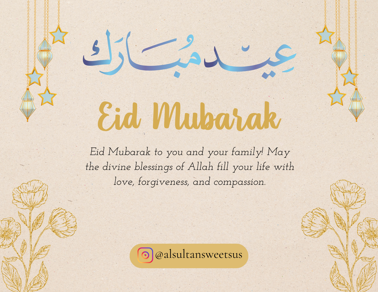 Eid Mubarak Greeting Card Happy Eid Islamic Card